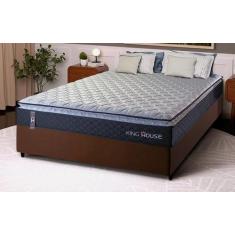 Conjunto Cama Box Casal Dakota Preto 138x188x57 Espuma D33 - King Hous