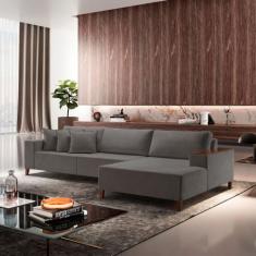 Sofá Grécia 4 lugares com Chaise Bouclê 2,90M - Encantare