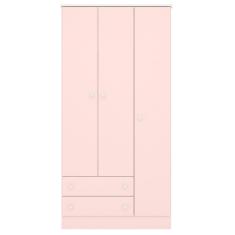 Guarda Roupa Solteiro Vicenza 3 Portas 2 Gavetas MDP Rosa Acetinado Qmovi