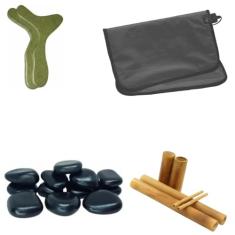 Kit Massagem Completo Segredos da Terra Cristais Ltda + Bambu + Pantalas + Pedras + Manta 220V
