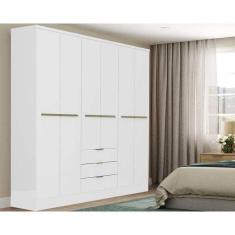 Guarda Roupa Casal 6 Portas E 3 Gavetas Troy 1151 Branco - Carraro