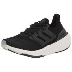 adidas Tênis de corrida masculino Ultraboost Light, Preto/preto/branco cristal, 38