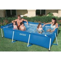 Piscina Estrutural Retangular 3.834 Litros Pvc Armação Intex