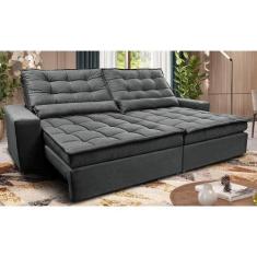 Sofá Retrátil e Reclinável 2,52m Molas Ensacadas Cama inBox Catar Velu