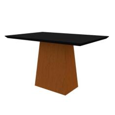 Mesa De Jantar Para 4 Lugares Tampo De Madeira Com Vidro 1,20m Jasmin 