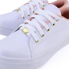 Tenis Feminino Star Casual Sapatenis Branco Leve Confortável - Eloa Ca