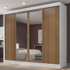Guarda-Roupa Casal Madesa Austin 4 Portas de Correr com Espelhos 3 Gav