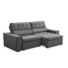 Sofá 2 Lugares Retrátil e Reclinável Atenas Veludo Prata