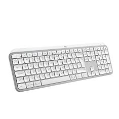 Teclado sem fio Logitech MX Keys S com Clique Silencioso, Teclas Programáveis, Iluminação Inteligente, Conexão Bluetooth ou Receptor USB Logi Bolt e Bateria Recarregável - Cinza Claro