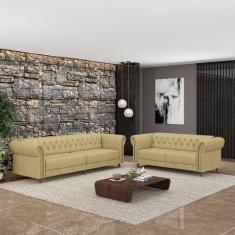 Conjunto de Sofá Sala de Estar Stanford Chesterfield 2 e 3 Lugares 180