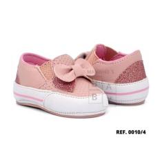 Sapatinho de Bebe Tenis Iate Laço Feminino Infantil Menina RN Maninhos