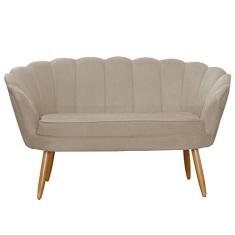 Namoradeira Estofada 2 Lugares Para Sala Comercial Pétala Suede Cappuccino - LM DECOR
