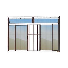 Janela Plus 4 Folhas com Bandeira e Grade Vidro Reflex 120cm x 150cm Brimak Mix Corten