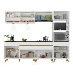 Cozinha Completa Veneza Up Fg2037 Com Leds Armário E Balcão Branca