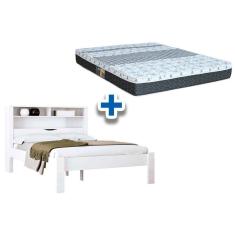 Colchão Casal Class Castor + Cama Invicta Branco