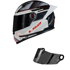 Capacete LS2 FF358 Classic S Digital Preto e Branco Mais Viseira Fumê