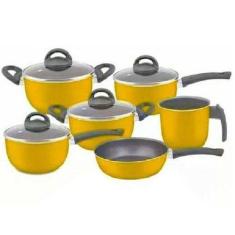 Conjunto de panelas amarelo 06 peças Antiaderente - Marpal