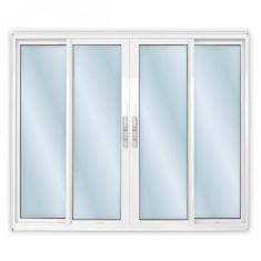 Janela de Alumínio de Correr 100x120cm 4 Folhas 2 Fixas com Vidro Mini