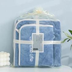 kit Jogo de Toalha de Banho e Rosto de Microfibra Microfibra Microfibr