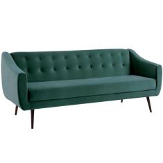 Sofa Cama 3 Lug Pes Tabaco 210 Cm 7019x1 Veludo Verde Dmobiliario Verde