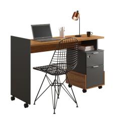 Escrivaninha Lukaliam Alessa Modulo Office 1 Amêndoa/Chumbo