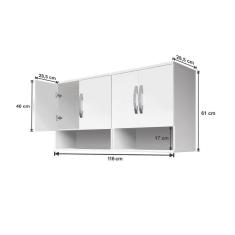 Armários Aéros Suspensos  4 Portas  Cozinha Ou Lavanderia