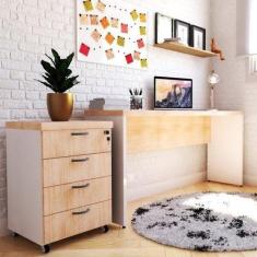 Escrivaninha Mesa Escritório 160cmx42cm 40mm com Caixa de Tomada - Bra