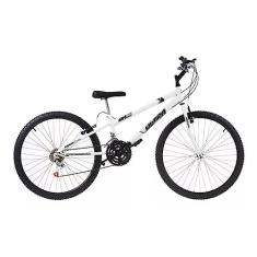 Bicicleta de Passeio Ultra Bikes Esporte Rebaixada Aro 24 Reforçada Freio V-Brake – 18 Marchas Branco
