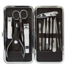 BDR Kit de Manicure Cortador de Unha Unissexo 12pc Prata Aço Inoxidável