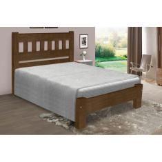 Cama de Casal Madri de Madeira Maciça Angelim Pedra/Tauari