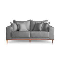 Sofá 2 Lugares Fixo Living Mirage Linho Cinza Medio 2m