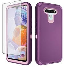 Asuwish Capa de telefone para LG Stylo 6/Stylo6 Plus/K71 Stylus com protetor de tela de vidro temperado e capa de celular híbrida à prova de choque acessórios de proteção rígida LGStylo6 6+ 6plus