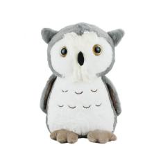 Coruja De Pelúcia Cinza Safari Em Pé 23 Cm - Fofy