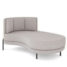 Sofá Chaise Longue Sala de Estar Living Lucca Direito D02 Bouclê Bege 