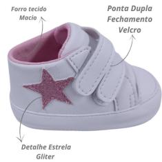 Sapatinho de Bebê Menina  Tênis de bebe menina Lindo e Confortável Com