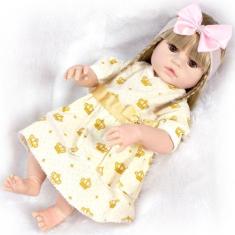 Bebe Reborn Boneca Menina Loira Princesa Bolsa Acessórios - Cegonha Re