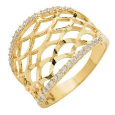 Anel de Ouro 18k com Zircônio Richiedere, 22