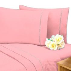 Lençol Ponto Palito Solteiro 200 Fios 3pçs - Gabriel, Rosê