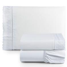 Jogo De Lençol Suave Lese Percal 180 Fios Solteiro 3 Peças Barato - Branco