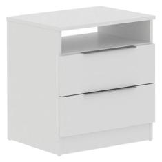 mesa de cabeceira com 2 Gavetas Branco Madesa 3227