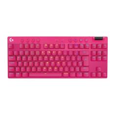 Teclado Gamer Sem Fio Logitech G PRO X com design TKL, Layout US, RGB LIGHTSYNC, Tecnologia LIGHTSPEED e Switch Exclusivo GX Brown Tactile - Rosa Magenta