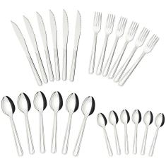 Faqueiro Tramontina Búzios Em Aço Inox Com Detalhe 24 Peças