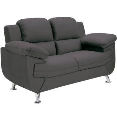 Sofá 1,52 Metros Linoforte Avalon 2 Lugares Veludo e Espuma D-33, Cinz