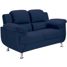 Sofá 1,52 Metros Linoforte Avalon 2 Lugares Veludo e Espuma D-33, Azul