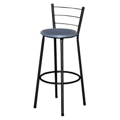 Banqueta Alta Ratan Preta Retro - Lamar Design, Azul
