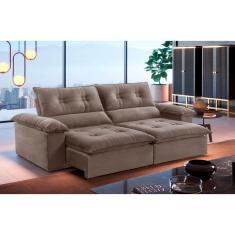 Sofá Retrátil E Reclinável Atenas 2,50m 4 Lugares Bege