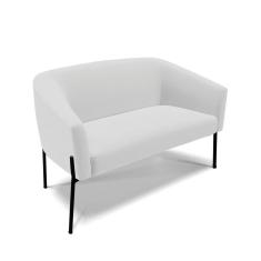 Sofá Namoradeira 2 Lugares Pé de Ferro Preto Stella Linho D03 - D`Rossi