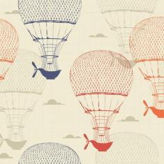 Papel de Parede Balões Vintage para Quarto Infantil 57x270c - Quartinh