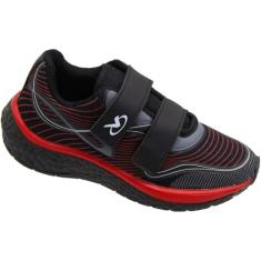 Tênis Infantil Juvenil Via Vip Escolar Fixadores Menino