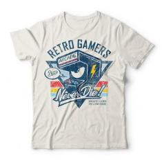 Camiseta Retro Gamers Arcade Studio Geek, 4G, Off white